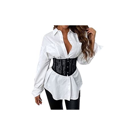 6131 Magliette Sexy Eleganti Corsetto Bustino Da Donna Con Lacci E