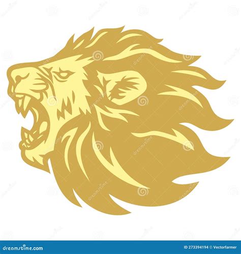 Lion Head Roar Gold Golden Logo Vector Mascot Design Stock Vector ...