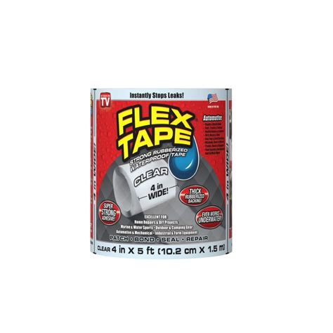 Flex Seal Strong Rubberized Waterproof Tape 4 Inches X 5 Feet Clear