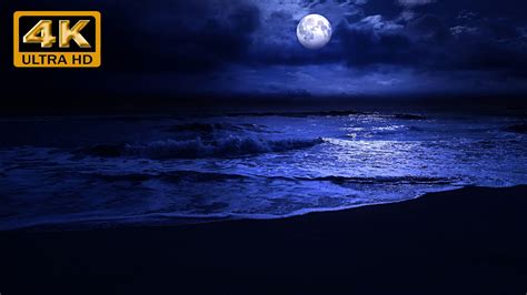 Fall Asleep On A Full Moon Night With Calming Wave Sounds 8 Hours Of