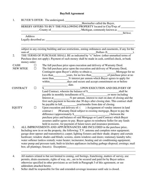 Free Printable Buy Sell Agreement Template Word PDF Simple