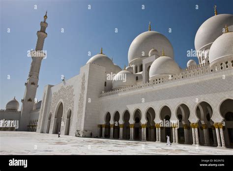 Courtyard Domes And Minarets Of The New Sheikh Zayed Bin Sultan Al