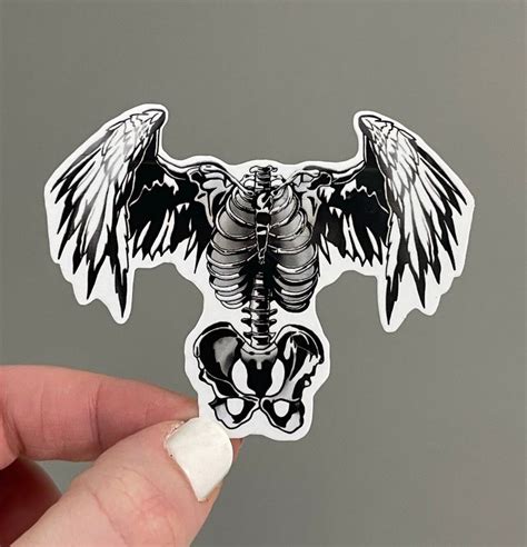 Waterproof Winged Skeleton Sticker Skeleton Magnet Iron On Temporary