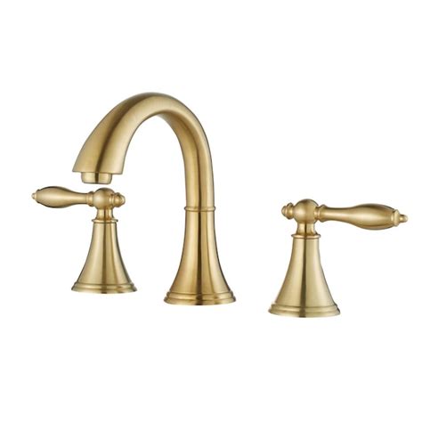 Vinnova Florence Brushed Gold Widespread 2 Handle Bathroom Sink Faucet In The Bathroom Sink