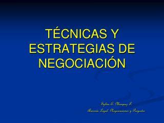 PPT TÉCNICAS Y ESTRATEGIAS DE NEGOCIACIÓN PowerPoint Presentation