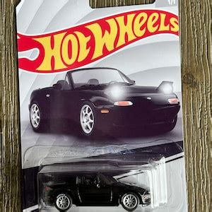 Hot Wheels Custom Card Mazda Miata 1 64 With Real Rider Swap Wheels And