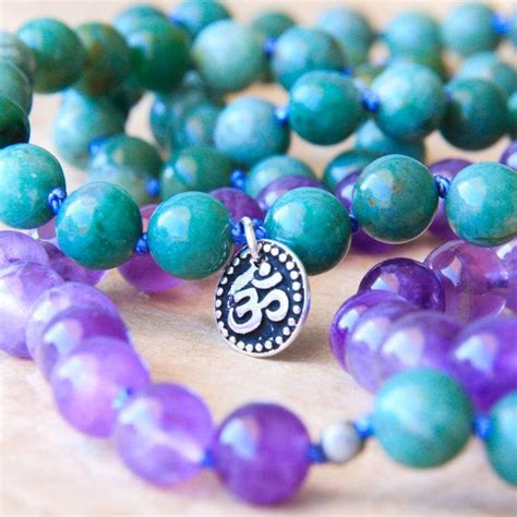 Zen Mala Necklace Knotted Mala Prayer Beads Yoga Jewelry African