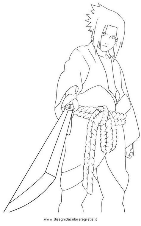 Disegno Naruto Sasuke Personaggio Cartone Animato Da Colorare