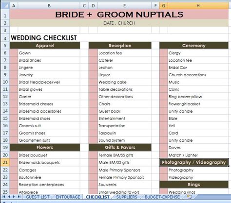 Bride Groom Checklist Budgetwedding Weddingchecklist