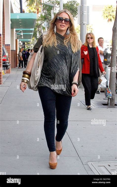 Hilary Duff Shows Off Her Growing Baby Bump While Out Shopping In