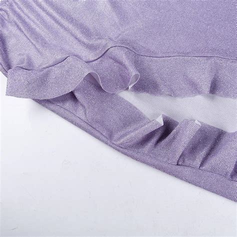 Split Skirt Cover Up Bikini Set Cute Purple Ruffles
