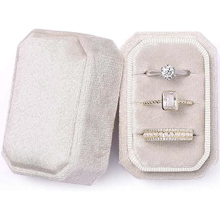 Amazon COSHONWOL Velvet Ring Box Jewelry Ring Gift Box Three