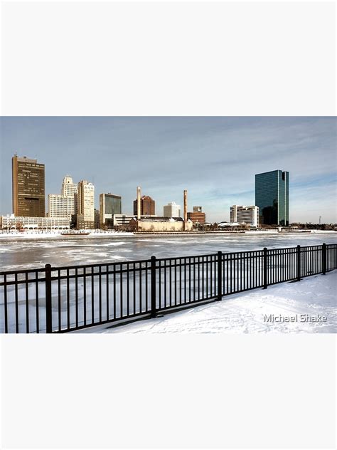 "Toledo Ohio City Skyline in Winter" Canvas Print by mshake | Redbubble