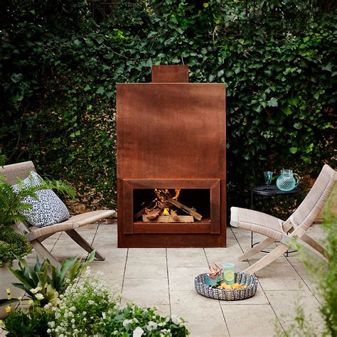 Weathering Steel Planed Outdoor Fireplace Outdoor Fireplace Weathering Steel Outdoor Fire Pit