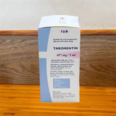 Thuốc Taromentin 457mg 5ml Kháng sinh điều trị nhiễm khuẩn hô hấp