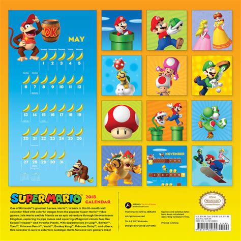 Super Mario Bros Calendar 2018 Nintendo Official Uk Store