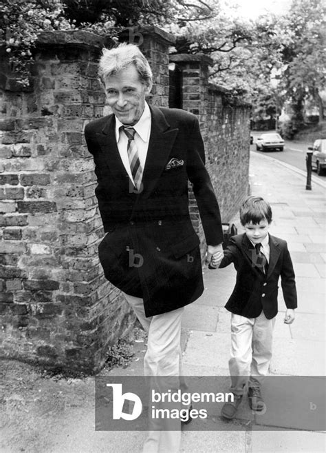 Actor Peter O'Toole and his Son Lorcan May 25, 1988 (b/w photo) by