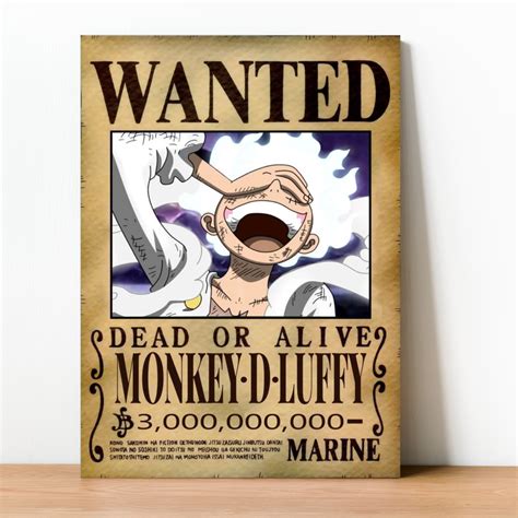 Placa Decorativa One Piece Wanted Recompensa Coleção Exclusiva MDF