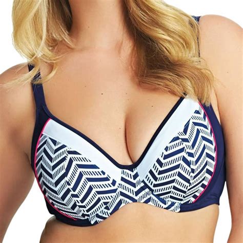 Blue Chevron Multiway Uw Plunge Bikini Top Brandalley