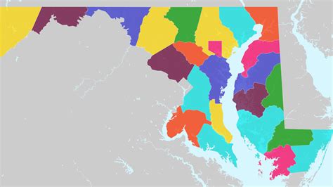 Counties of Maryland Interactive Colorful Map