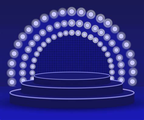 3d Stage Background Blue Podium Lightning Stock Vector (Royalty Free ...