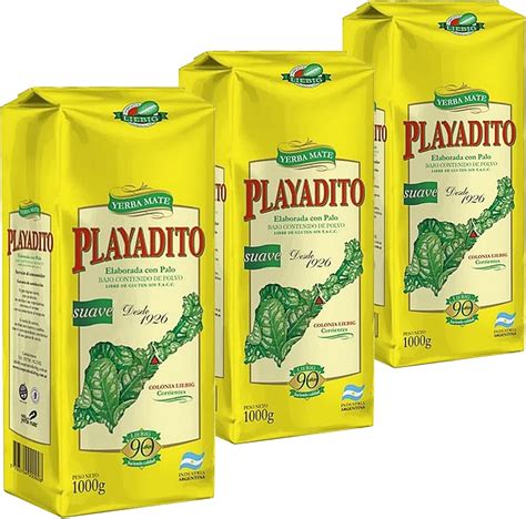 Playadito Yerba Mate Tè Tradicional 3kg 3 x 1kg Set Mate Argentino