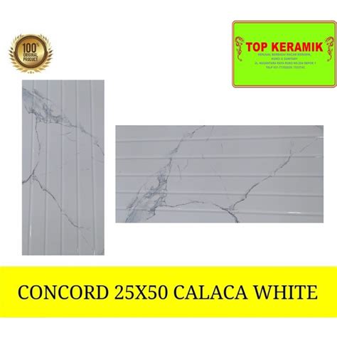 Jual Keramik Dinding Concord 25x50 Calacata White Kw 1 Shopee Indonesia