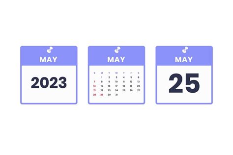 May Calendar Design May 25 2023 Calendar Icon For Schedule