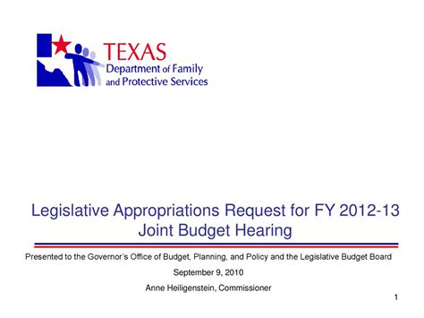 Legislative Appropriations Request For Fy Joint Budget Hearing Ppt