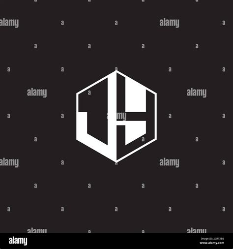 Jy J Y Yj Logo Monogram Hexagon With Black Background Negative Space Style Stock Vector Image