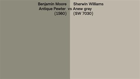 Benjamin Moore Antique Pewter 1560 Vs Sherwin Williams Anew Gray Sw