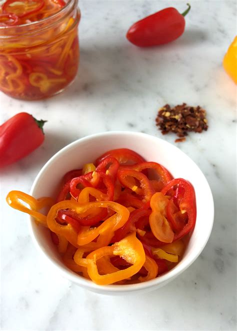 Pickled Sweet and Spicy Mini Peppers - Pickled & Poached