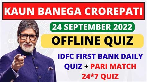 Kbc Offline Quiz Answers September Kbc Play Along Kbc