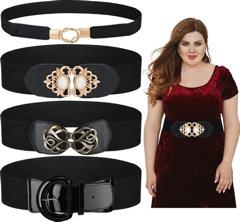 Xtinmee 4 Pieces Plus Size Waist Belts For Women 2 Xl Wide Stretchy