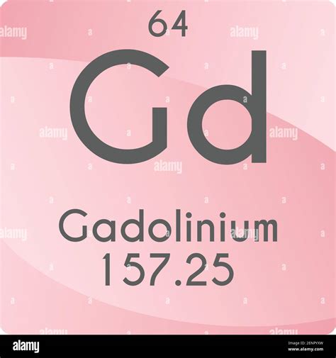 Gd Gadolinium Lanthanide Chemical Element Vector Illustration Diagram