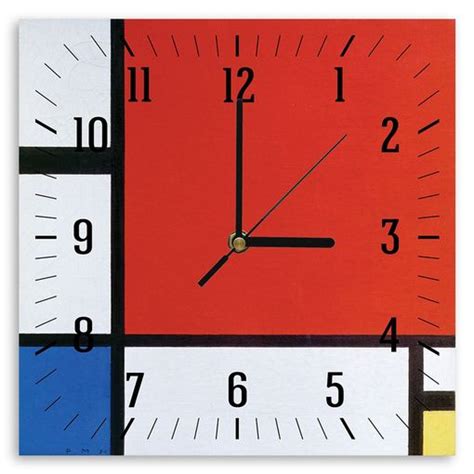 Legendarte Reloj De Pared Composici N Ii En Rojo Azul Y Amarillo