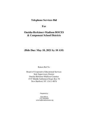 Fillable Online Oneida Herkimer Madison BOCES Request For Proposal Fax