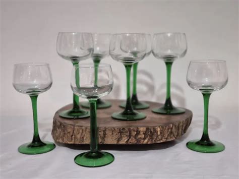 LOT DE 8 Verres A Vin Luminarc Pied Vert EUR 25 50 PicClick FR