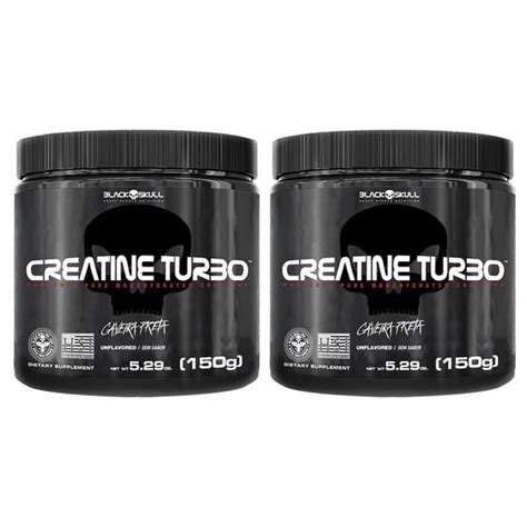 Kit X Creatine Turbo Suplemento Alimentar Black Skull G Caveira