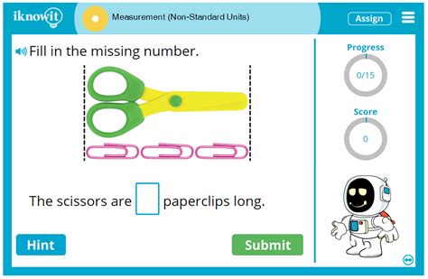 Interactive Math Lesson Measurement Non Standard Units