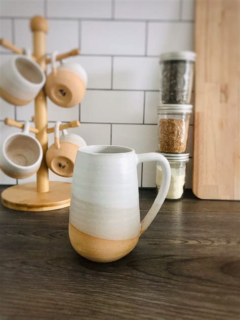 Tall Rounded Coffee Mug Coffee Cup Handmade Kitchen Decor Etsy