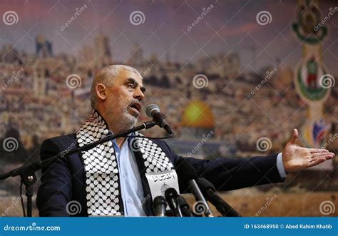 Hamas Leader Yahya Sinwar, Speaks in Gaza Strip Editorial Image - Image ...