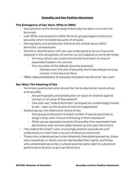 Wst301 Sexuality And Sex Positive Movement Sexuality And Sex Positive Movement The Emergence