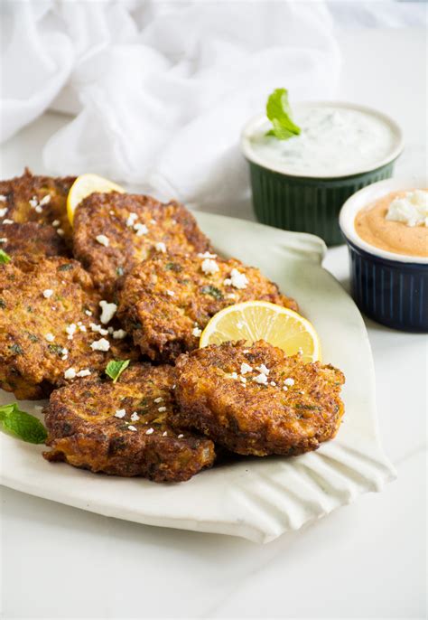 Cauliflower Fritters with Two Dipping Sauces