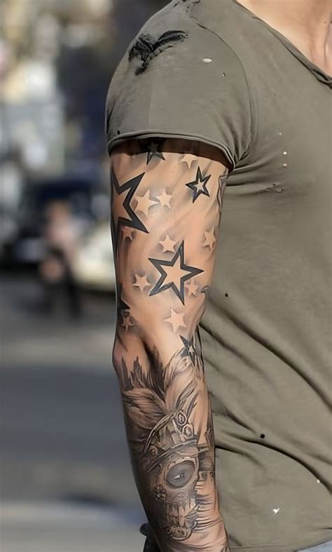 Tattoo Design For Men S In Star Sleeve Tattoo Forearm Band