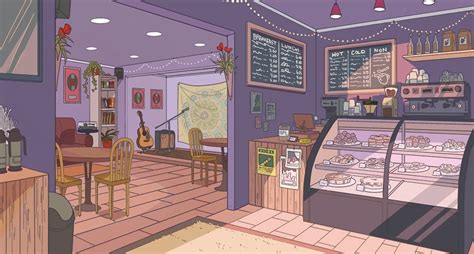 Creds: To original owner UwU | Anime café background, Perspective art ...