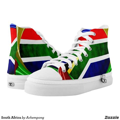 South Africa High Top Sneakers Black White Red Red And Blue South