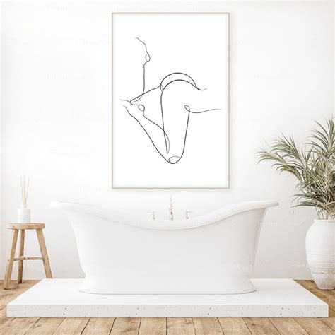 Naked Women Art Erotic Nudity Woman One Line Art Naked Woman Etsy