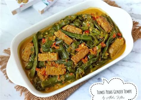 Resep Tumis Pedas Genjer Tempe Oleh Vey Alodia S Kitchen Cookpad