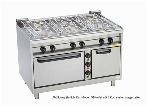 EKU Thermik 850 Gasherd PowerBurner Mit Elektrobackofen GEH 4 Gastrodax